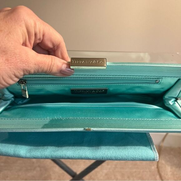 Tiffany & Co Satin Holly Clutch - Blue - Picture 10 of 16